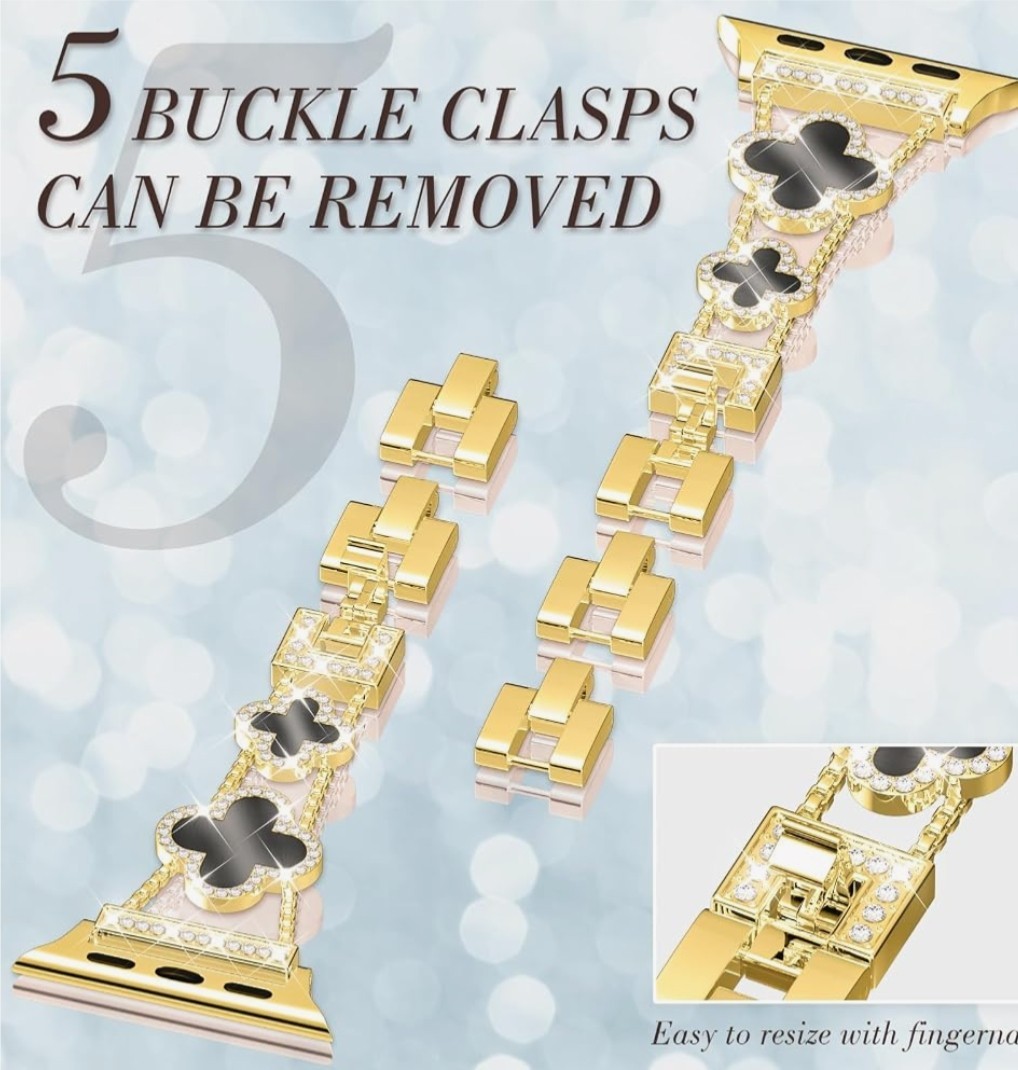 Bling Metal Band Compatible with Apple Watch Bands for Women 41mm 40mm 38mm 42mm