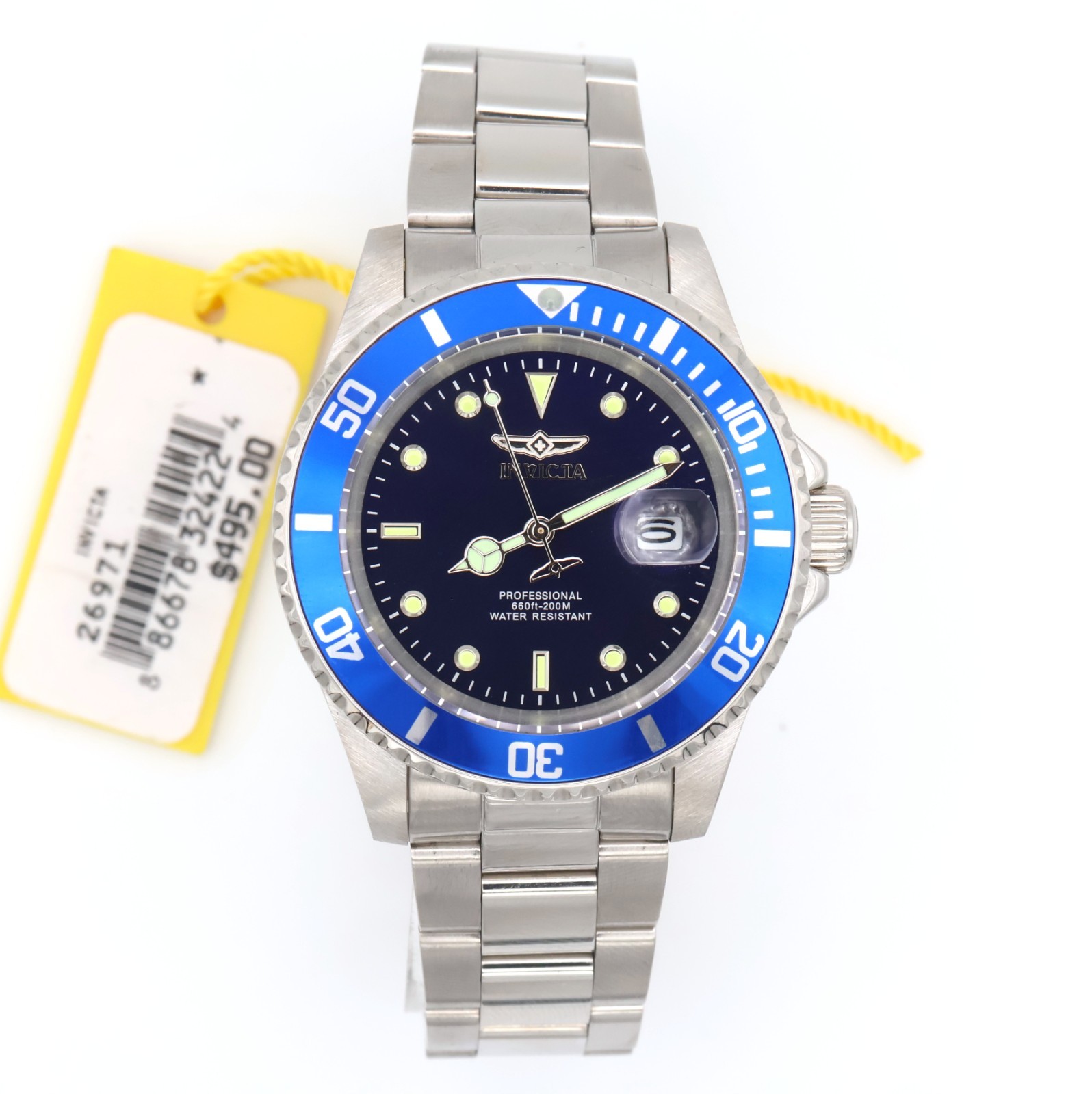 Invicta Men’s Pro Diver Quartz 3 Hand Blue Dial Watch 26971