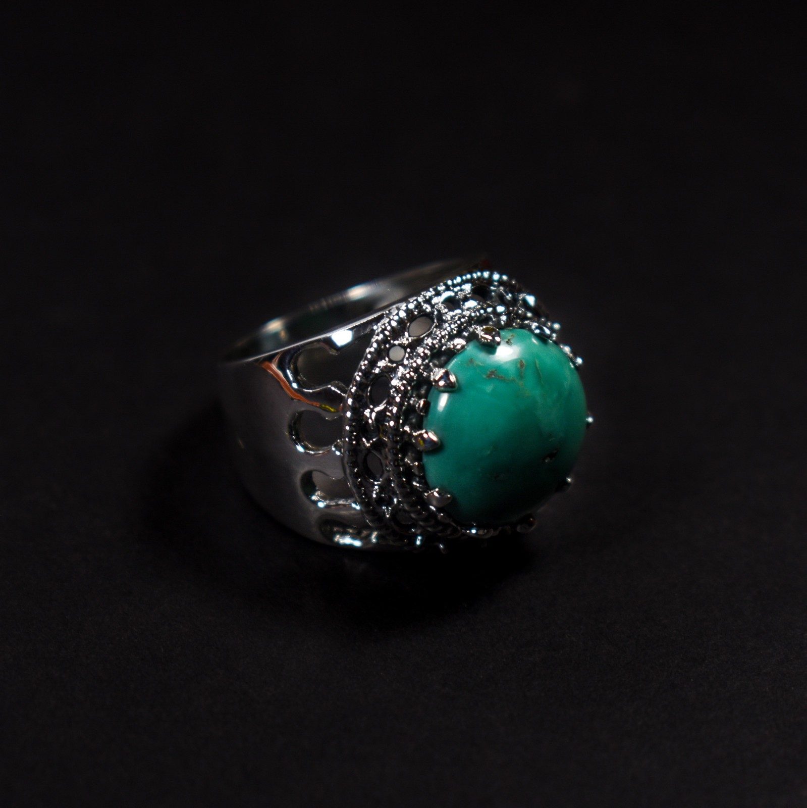 Tibetan turquoise ring 925 sterling silver ring wedding promise ring gift her