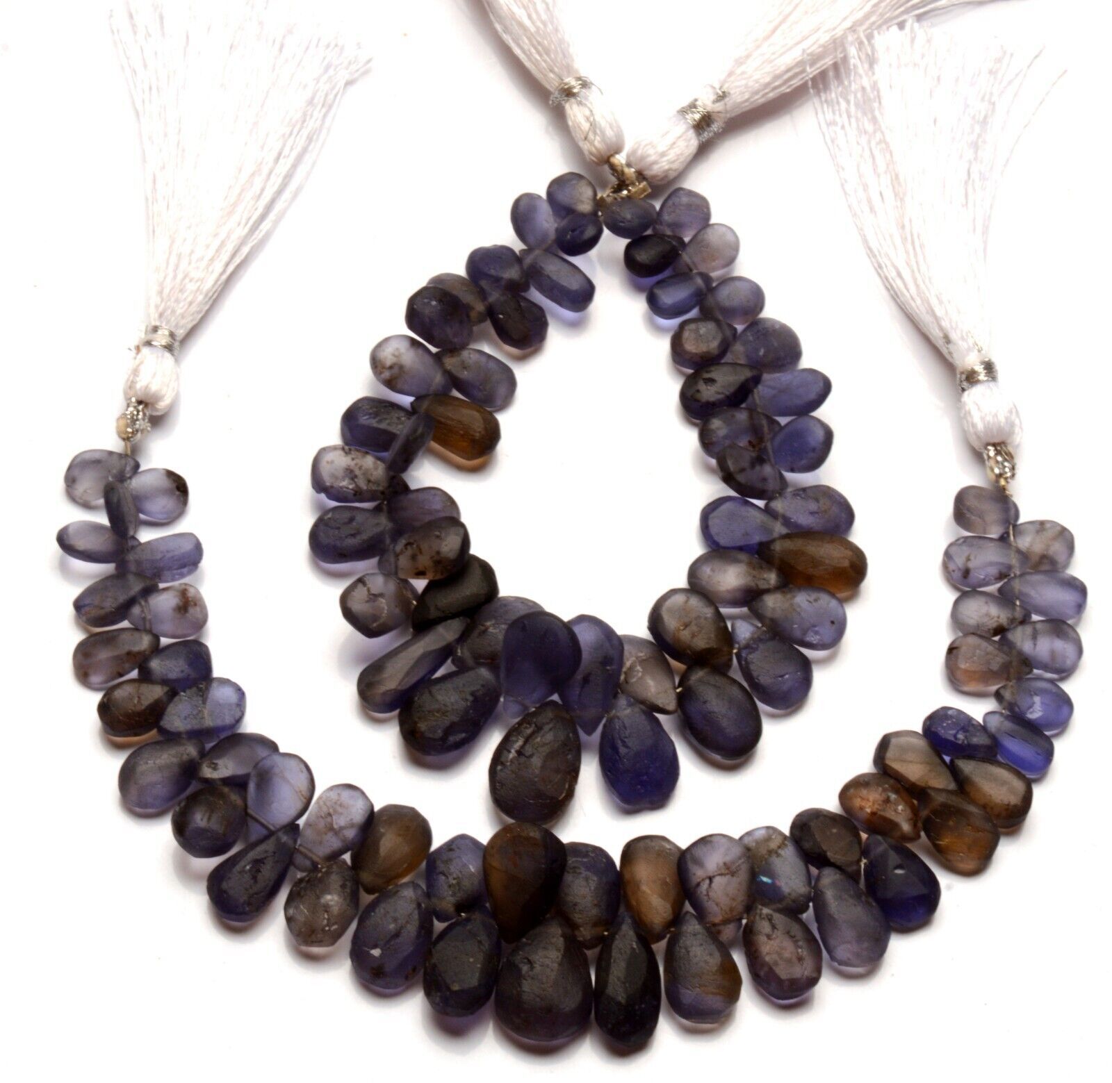 Natural Iolite Gemstone 8×6 to 13×10 mm Unpolished Pear Shape Beads 7″ Strand