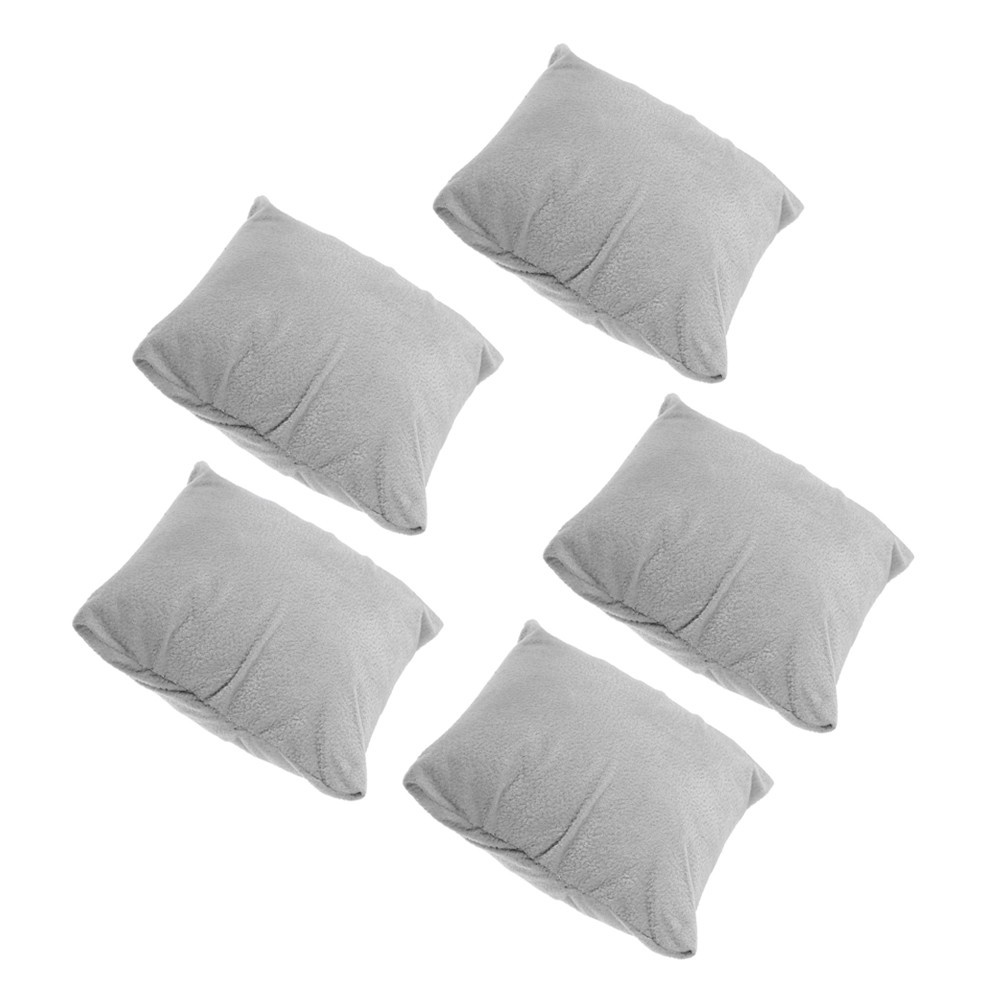 5Pcs Cloth Bracelet Pillows for Jewelry Display Grey Soft Watch Cushion