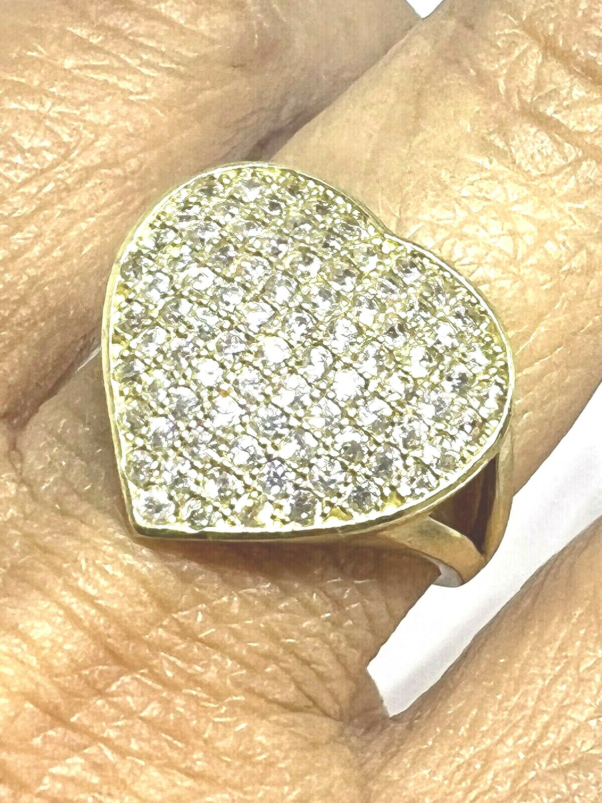 GoLD heart love ring 10k solid cz fine jewel gift 7.5 5 5.5 6 6.5 7 8 8.5 9 9.5