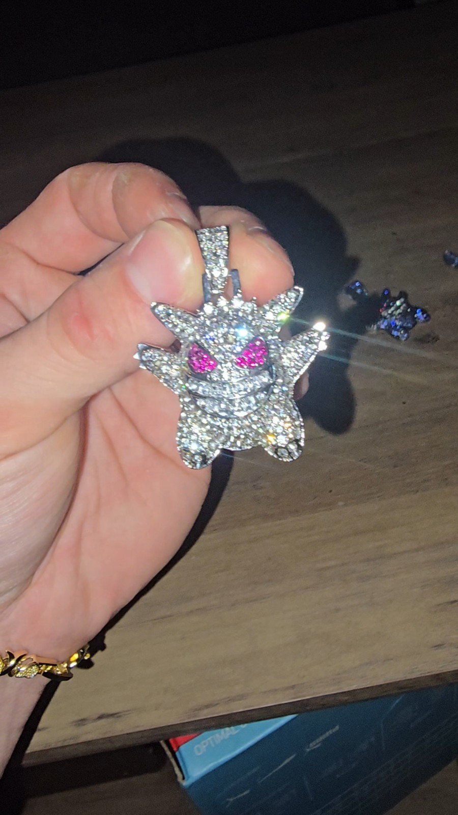 925 Stamped 6mm Rope Chain Necklace With Silver Toned Cz Gengar Pendant