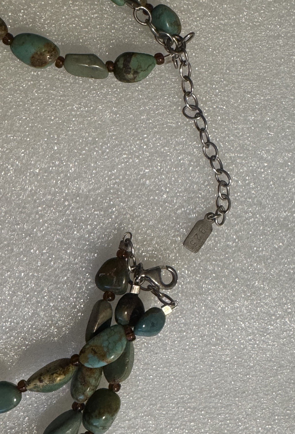 Peyote Bird 3-Strand Natural Turquoise 925 Sterling Silver Layered Necklace 114g