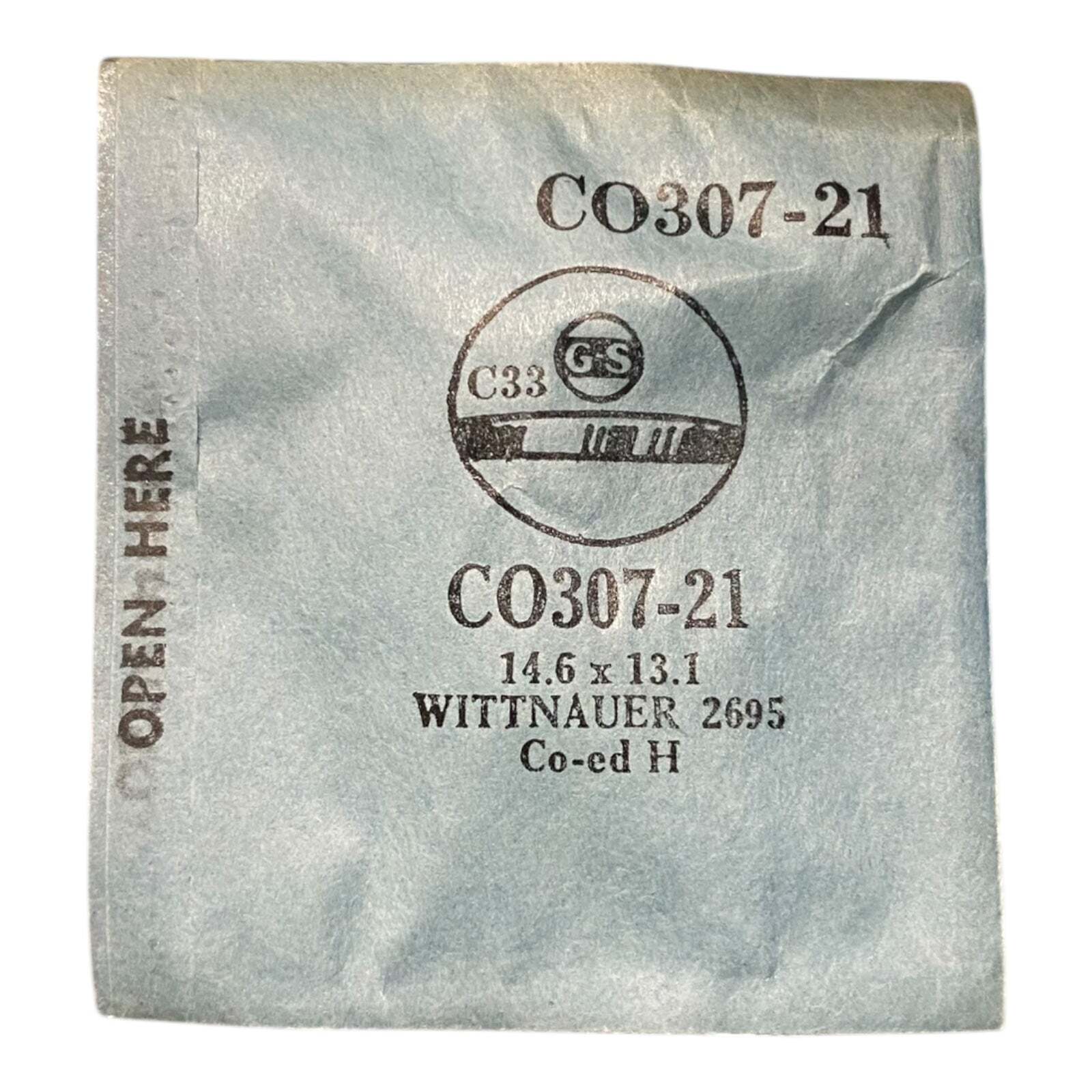 Germanow-Simon Mach (GS) CO307-21 Watch Crystal 14.6×13.1 NOS Part Wittnauer
