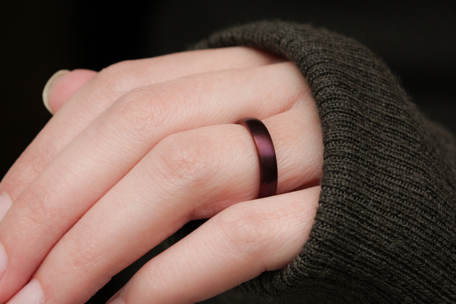 4mm Purple Tungsten Ring, fuschia matte Brushed Finish, womens wedding band