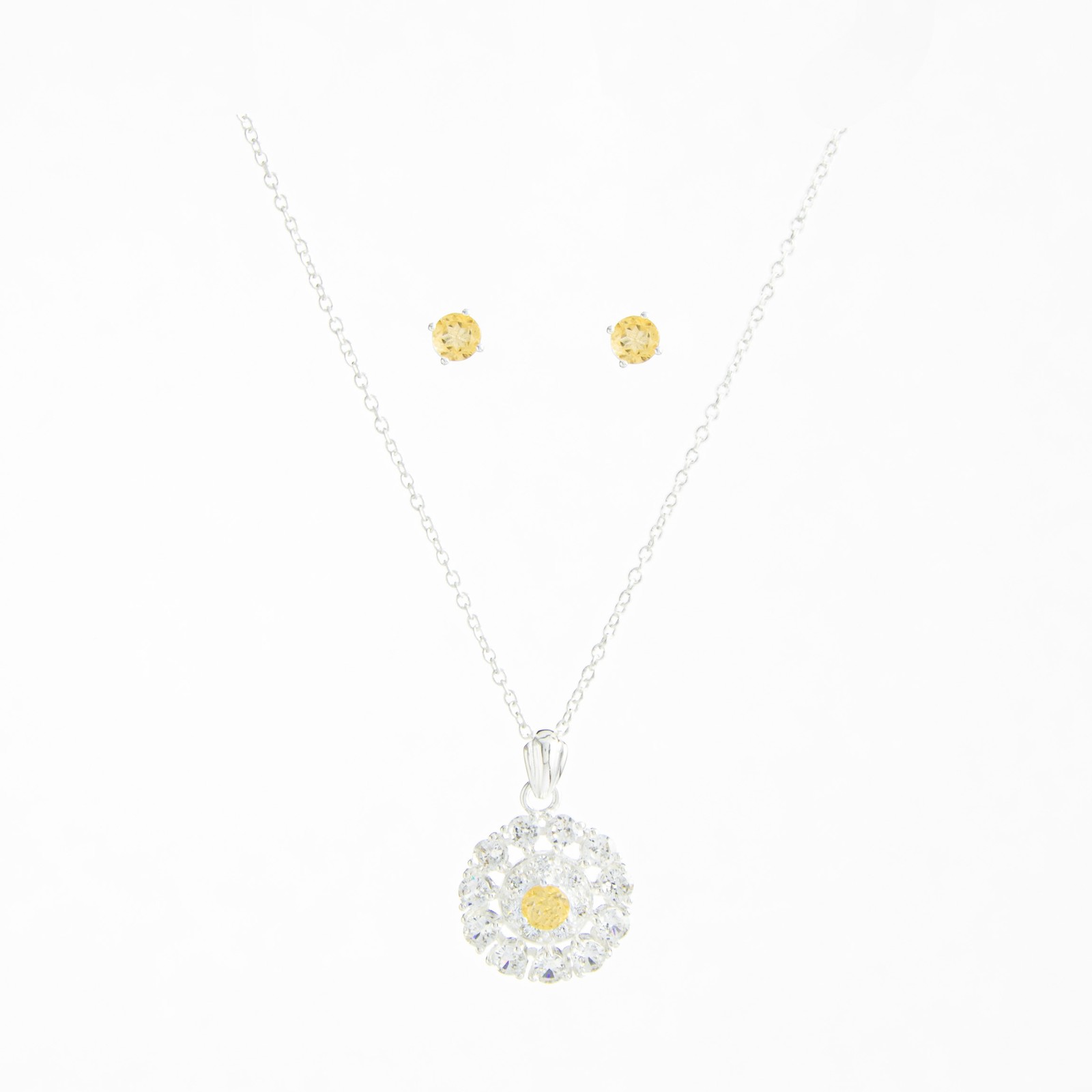 Shimmering Moments Yellow Topaz November Birthstone Pendant & Earrings Set