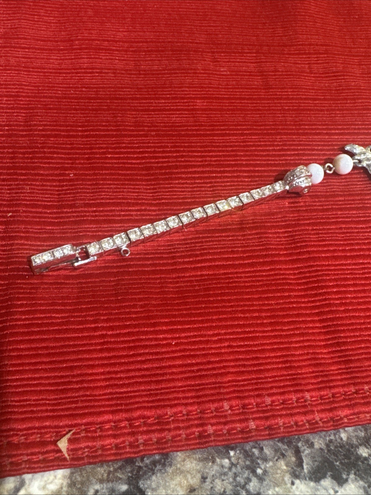 Vintage Sterling W & H Jewelry Co. Multi Strand Beaded Necklace Rhinestones Nice
