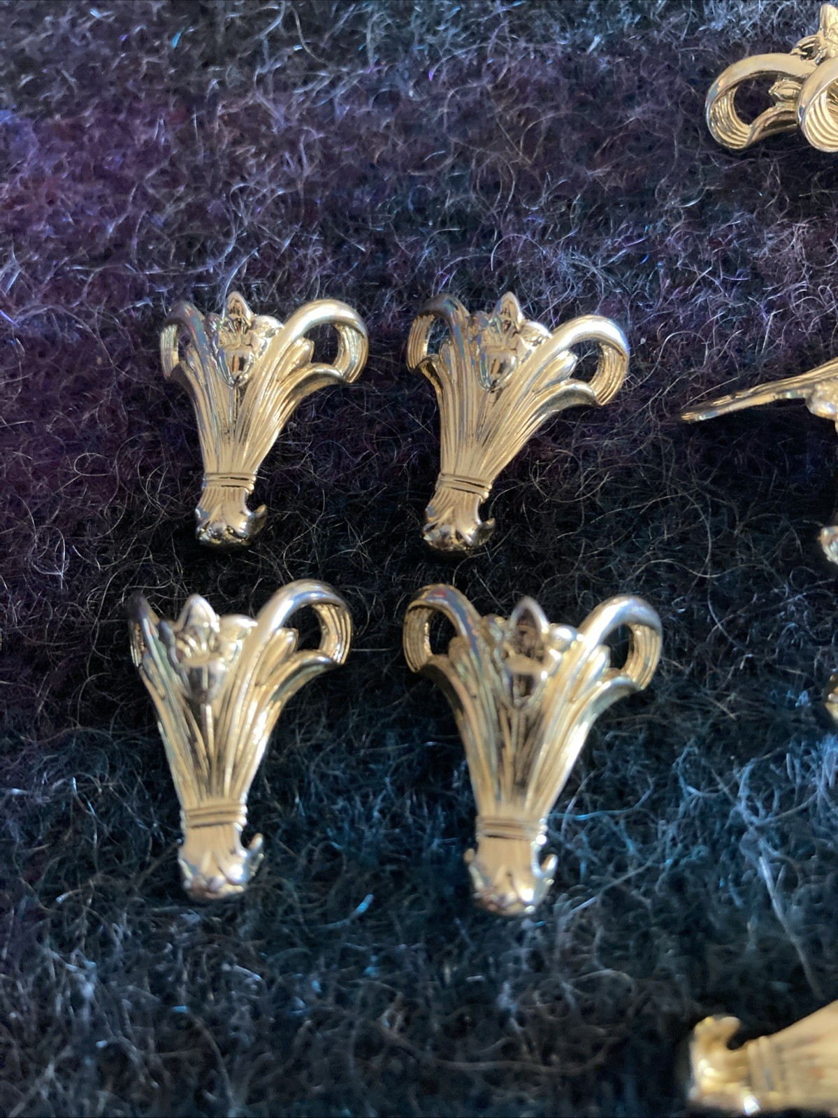 5 Sets Of 4 Gold Plated Brass Folded Corner Stampings Findings Embellishments