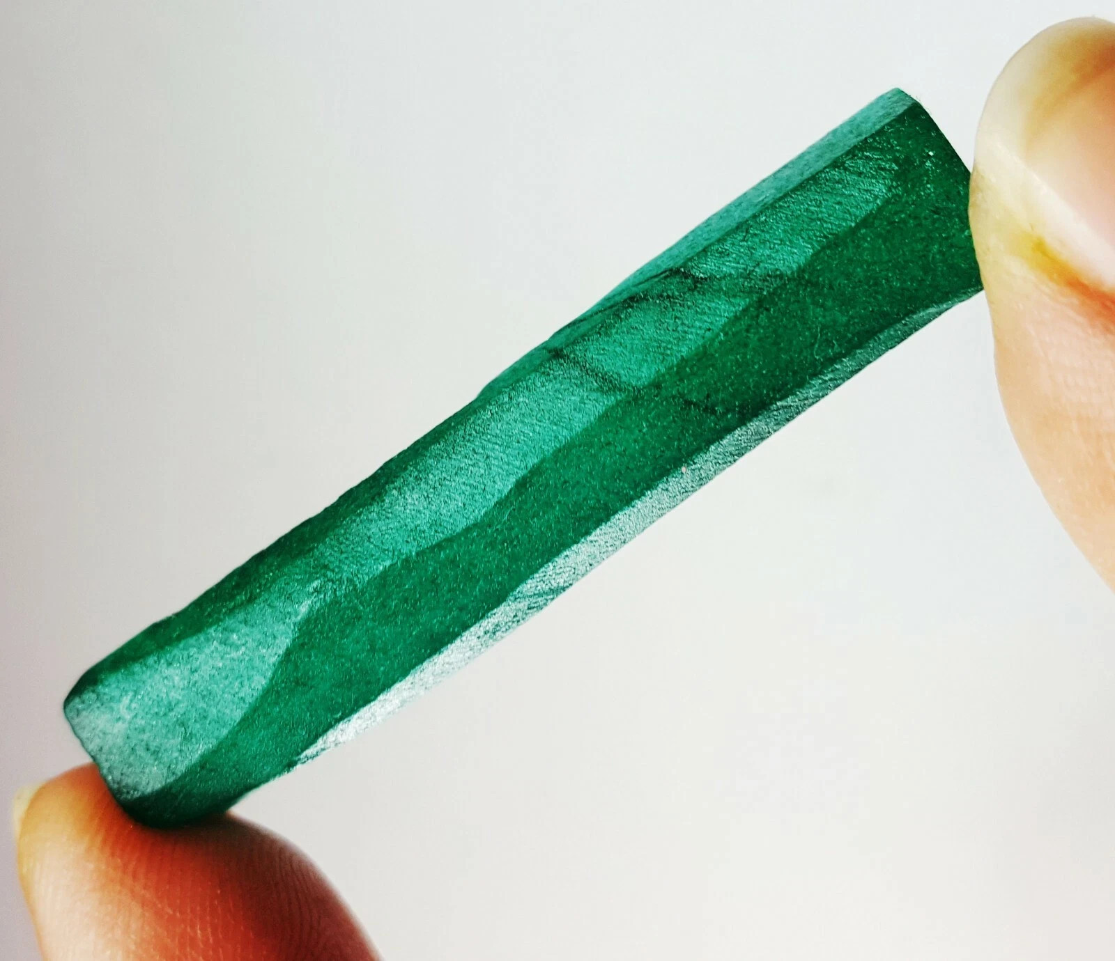 Natural Green Emerald 36.34 Ct Loose Gemstone Pencil Rough Certified A+ Quality