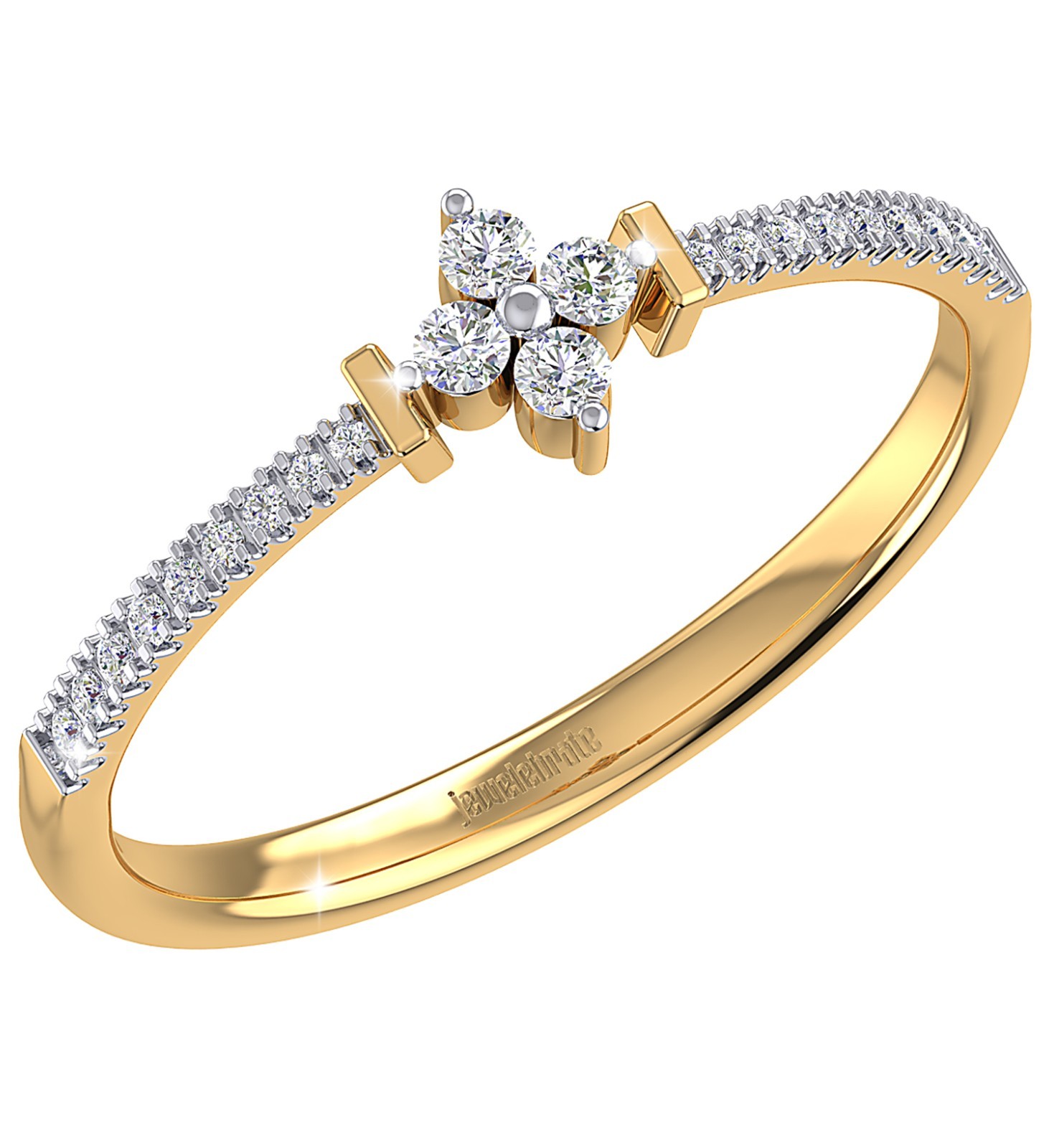 0.16 ct Petite Natural Diamond 18kt Yellow Gold Ring SGL Certified