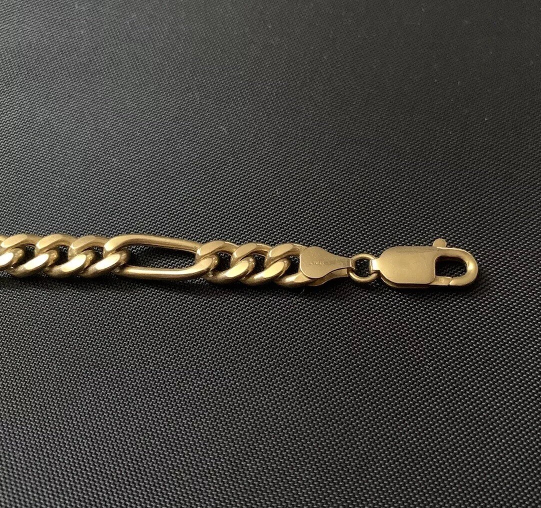✨RARE 14K SOLID YELLOW GOLD FIGARO LINK CHAIN NECKLACE APPROX 7MM 30G CLASSIC✨