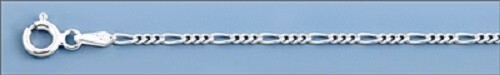 Sterling Silver 1.8 mm 050 Gauge Figaro Necklace 14″ – 30″ – Free Gift Packaging