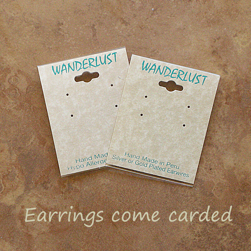 Artisan Painted & Beaded River Otter Earrings-Fair Trade Peruvian Jewelry