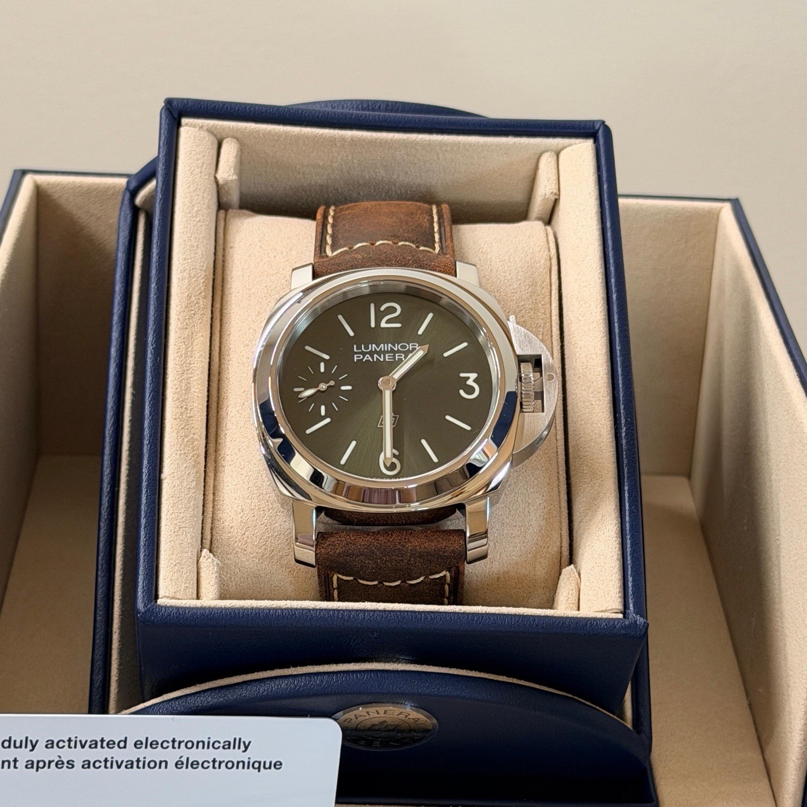 Panerai Luminor Logo PAM01624 44mm Green Dial Full Set Box Papers Unworn