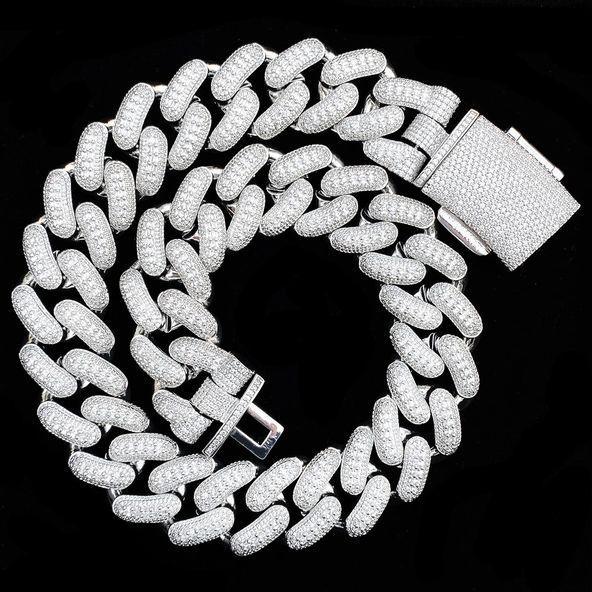 5AAA+ CZ Ice Out Hop Hip Bling Miami Cuban Chain 14k Real Gold Plated 32MM