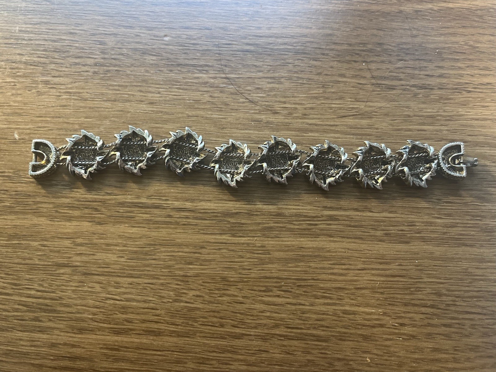Gold Tone Sun Motif Bracelet 7. Inches South East Asia Decorative Motif .