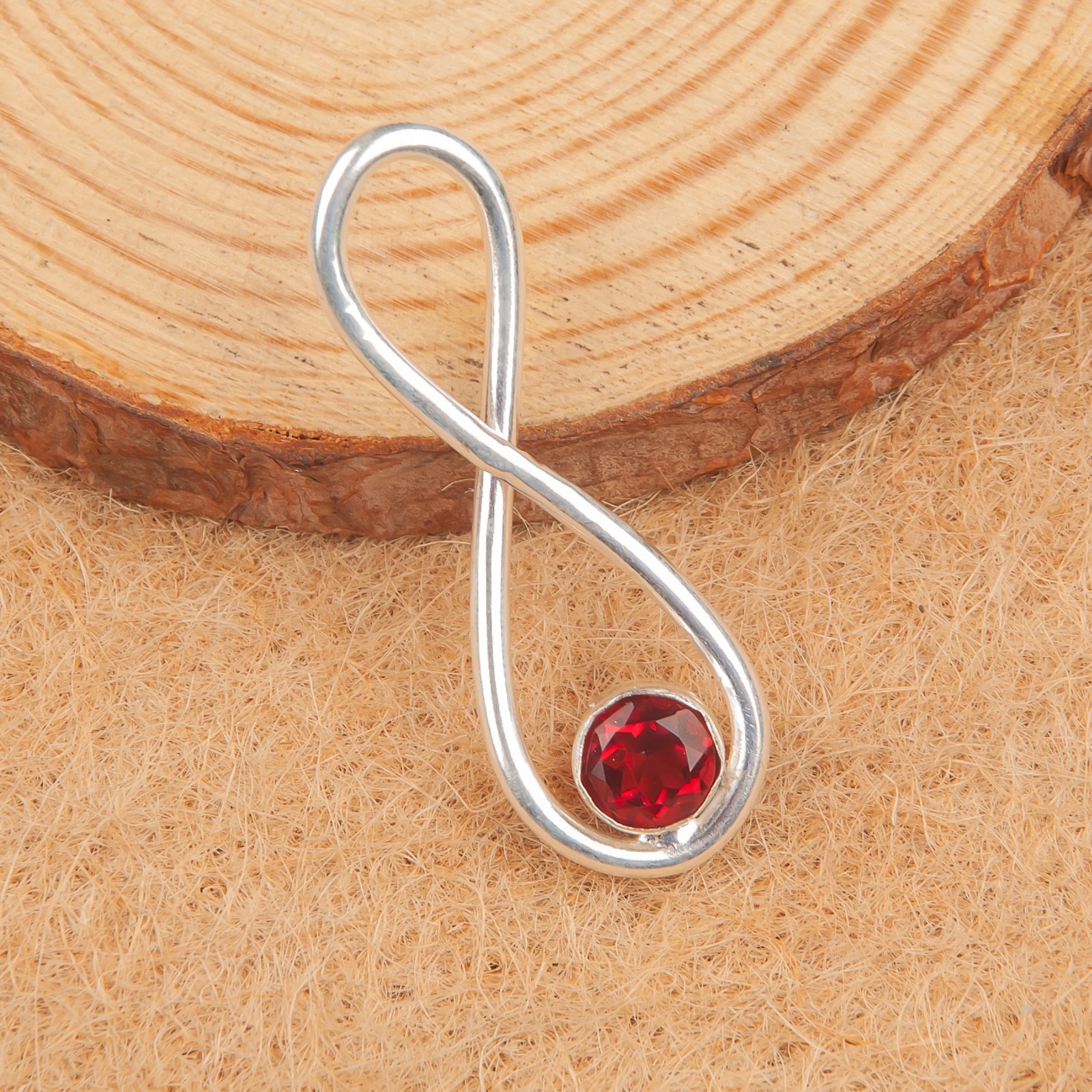 Mozambique Garnet Gemstone Handmade 925 Sterling Silver Jewelry Pendant 1.90″