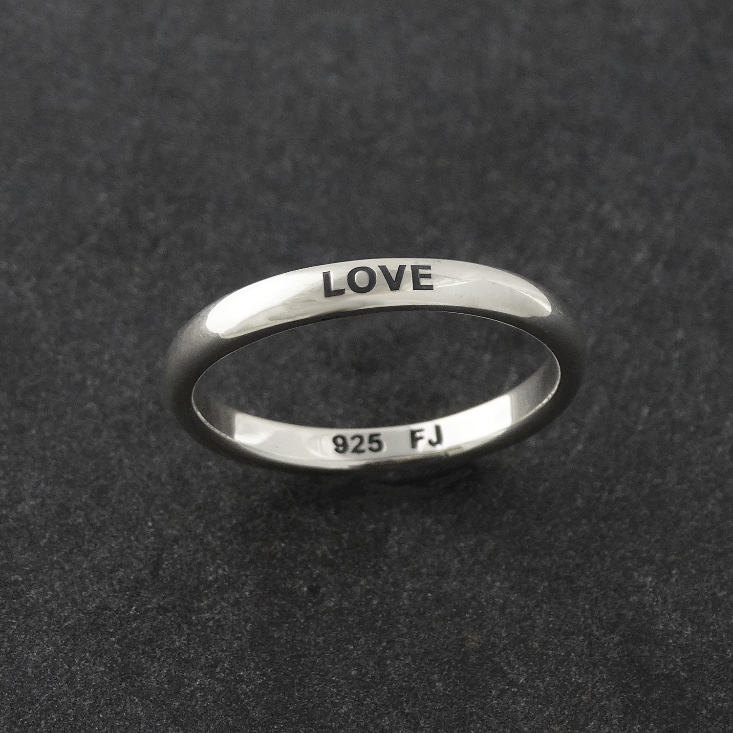 Love Ring – Engraved Stackable Ring – 925 Sterling Silver – Love Wedding