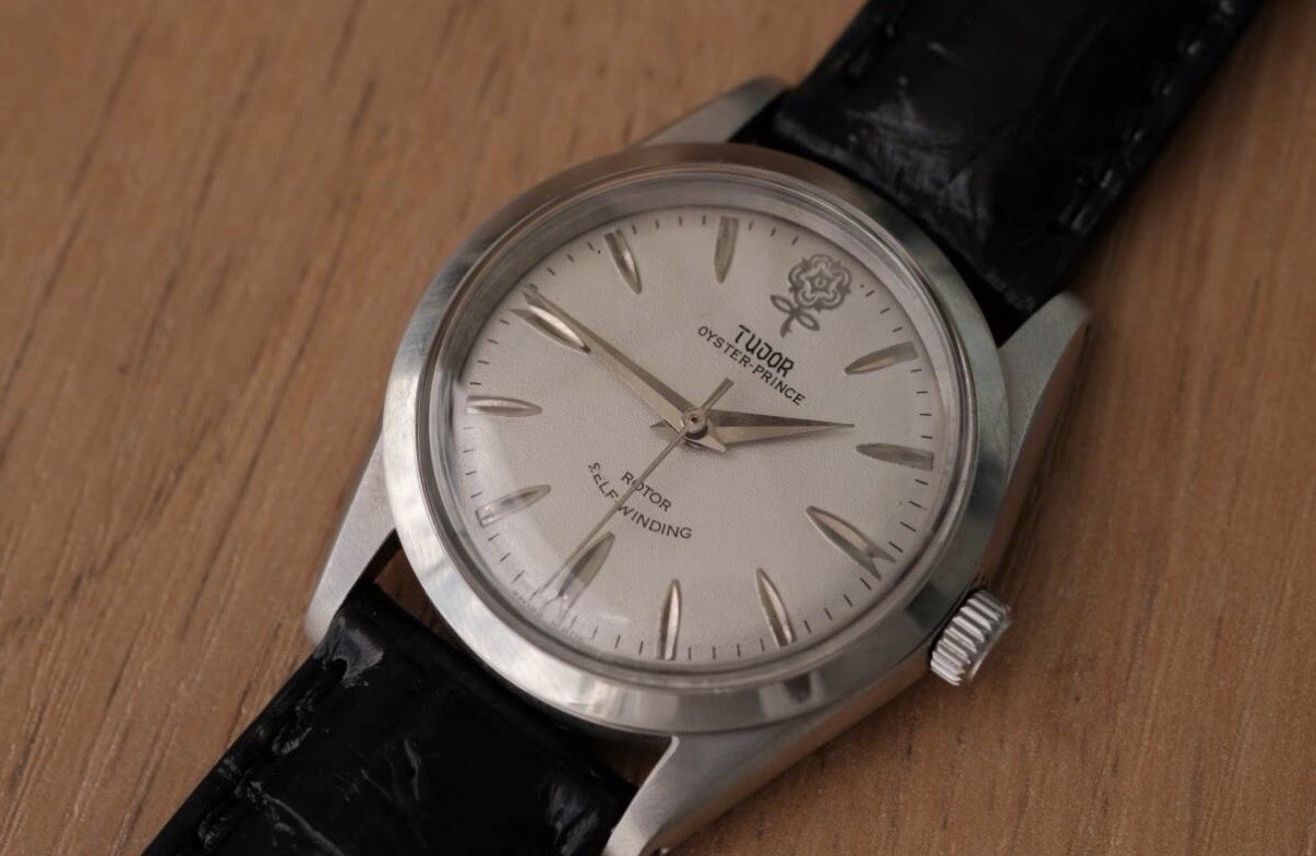Vintage TUDOR Oyster Prince Ref.7964 Big Rose Automatic White Dial Men’s Watch