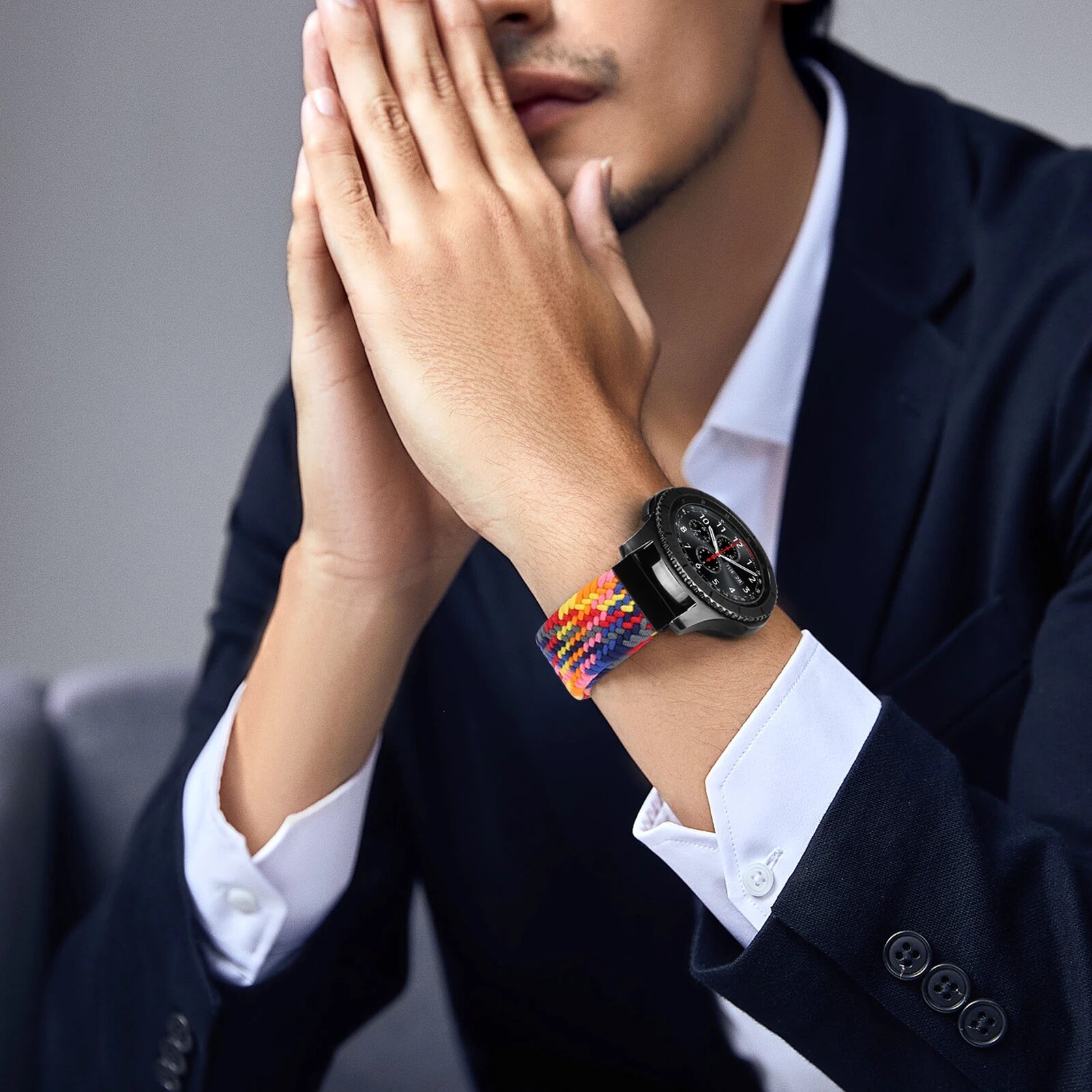 Samsung Galaxy Watch 4 3 Classic Active 2 Braided Elastic Woven Nylon 20mm Band