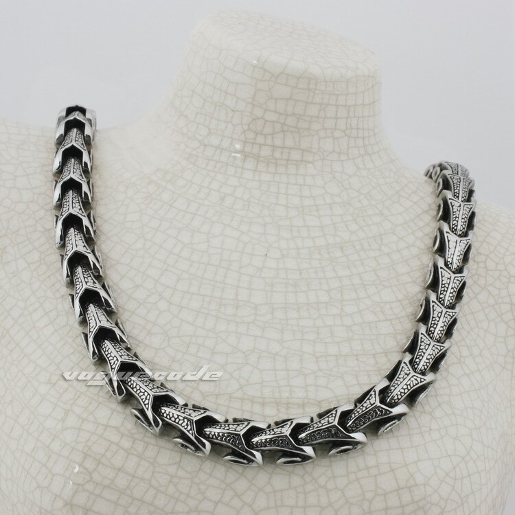 Stainless Steel Dragon Backbone Link Necklace Biker Punk Jewelry 5A001NA 18″~36″