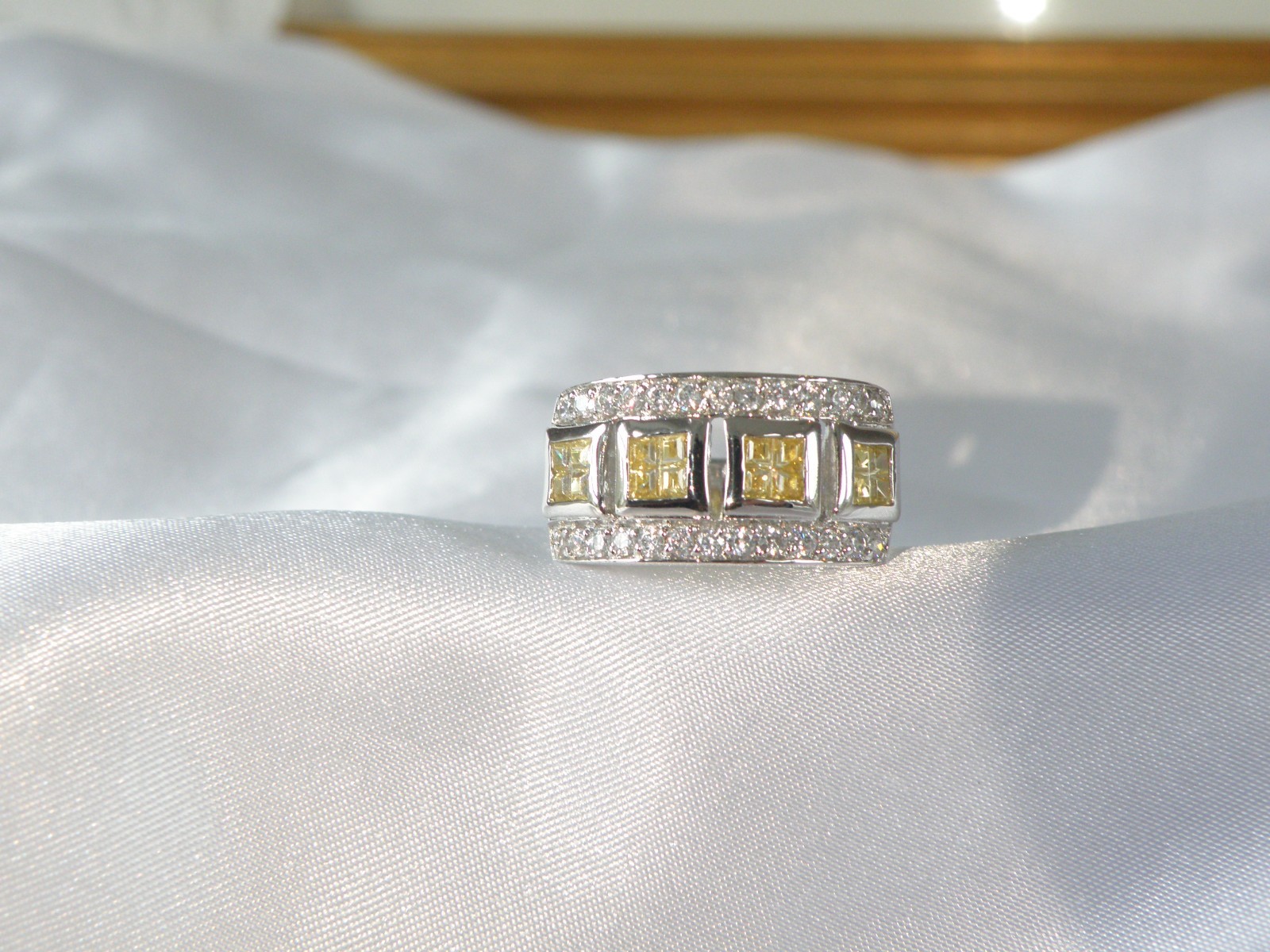 Victoria Wieck Sterling Silver 925 Channel Set Yellow CZ Ring Size 8