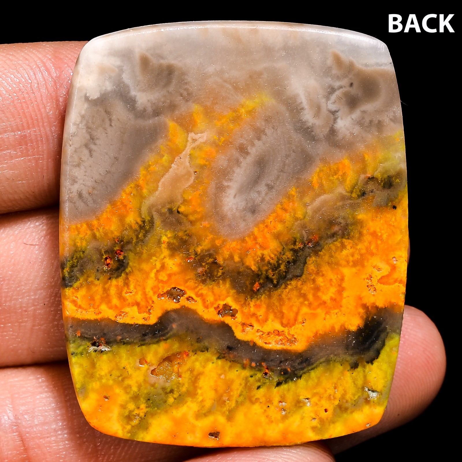 86.95 Cts Natural Bumble Bee Jasper Cushion Cabochon Gemstone 33x41x5 mm TP197