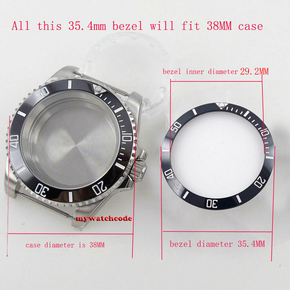 35.4mm black blue green ceramic bezel insert for 38MM SUB mens watch