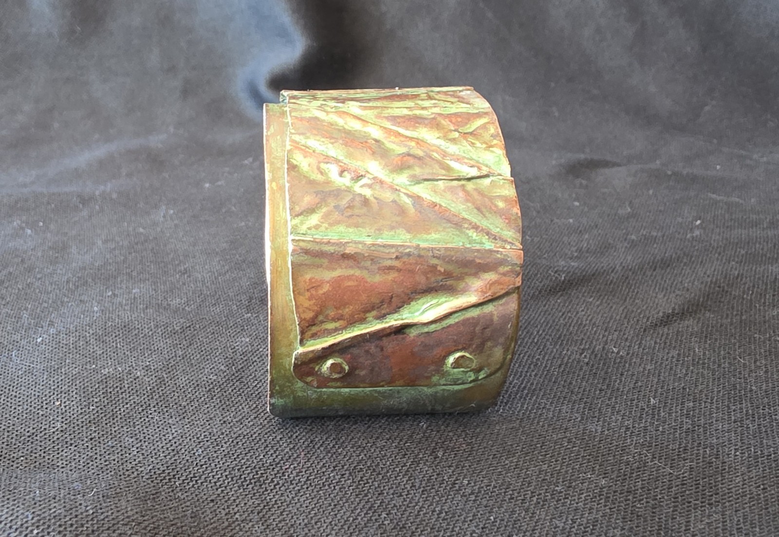 Patina Copper Cuff Bracelet – Handcrafted Wide Textured Cuff, Adjustable Fit
