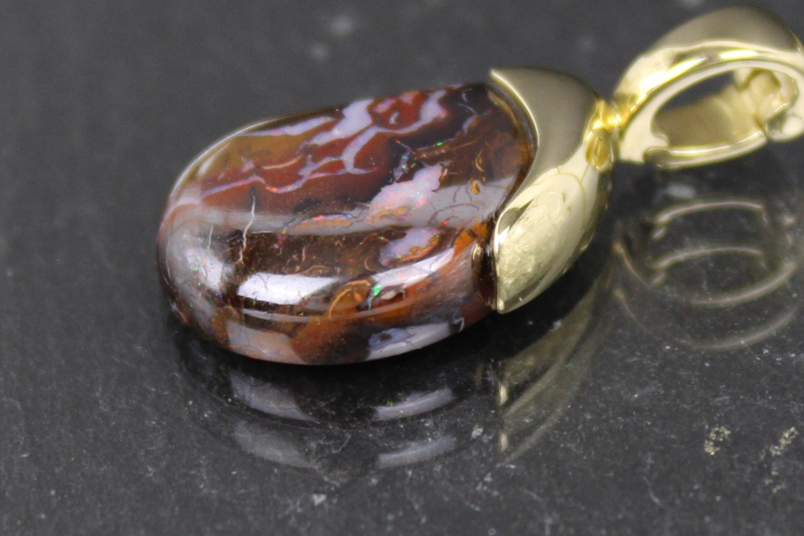 Opalanhänger, 375er Gelbgold, 9 Karat, Yowah Opal, Australien