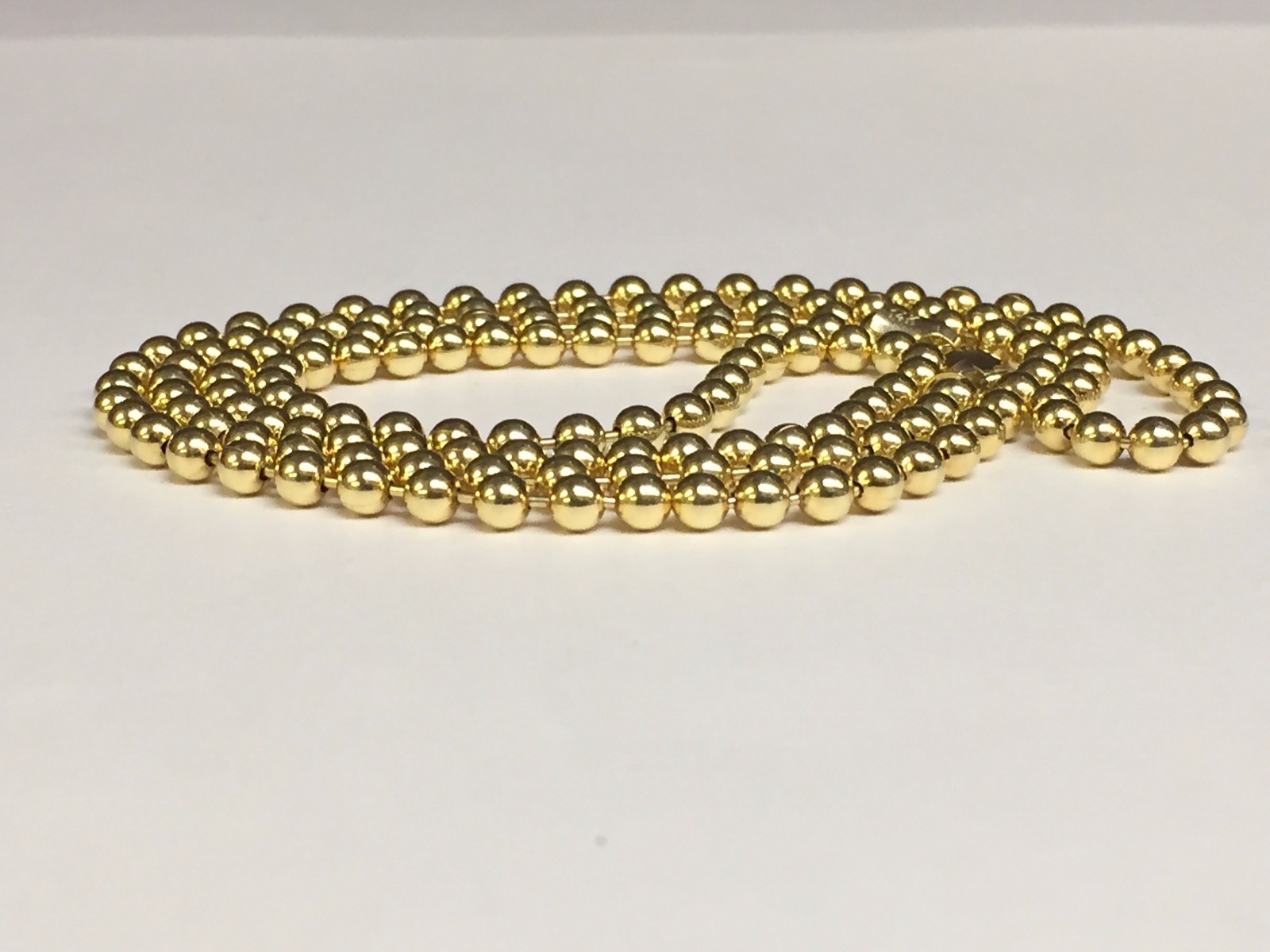 14k Yellow Gold 18″ Mens Moon BEAD BALL Link Pendant Chain Necklace 3mm 12.4Gr