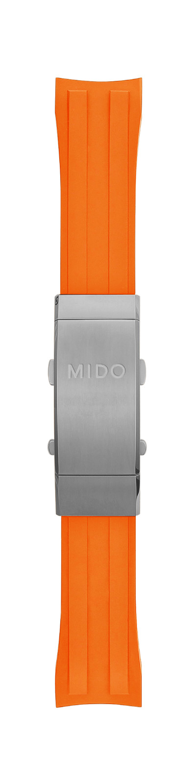 Original MIDO Ocean Star M026430A Orange Rubber Watch Band Strap Titanium Buckle