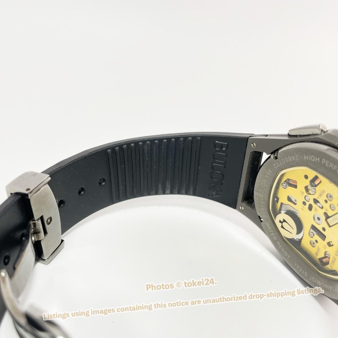 BULOVA Curv Chronograph 98A162 Black Dial Titanium Quartz with Box