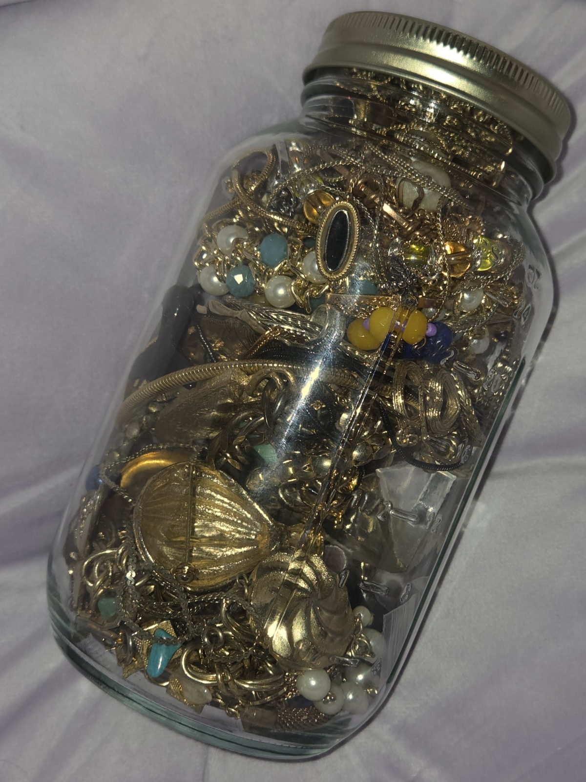 Avon Mixed Costume Jewelry Lot 50+ Gold Tone Multicolor Necklaces Pins Earrings