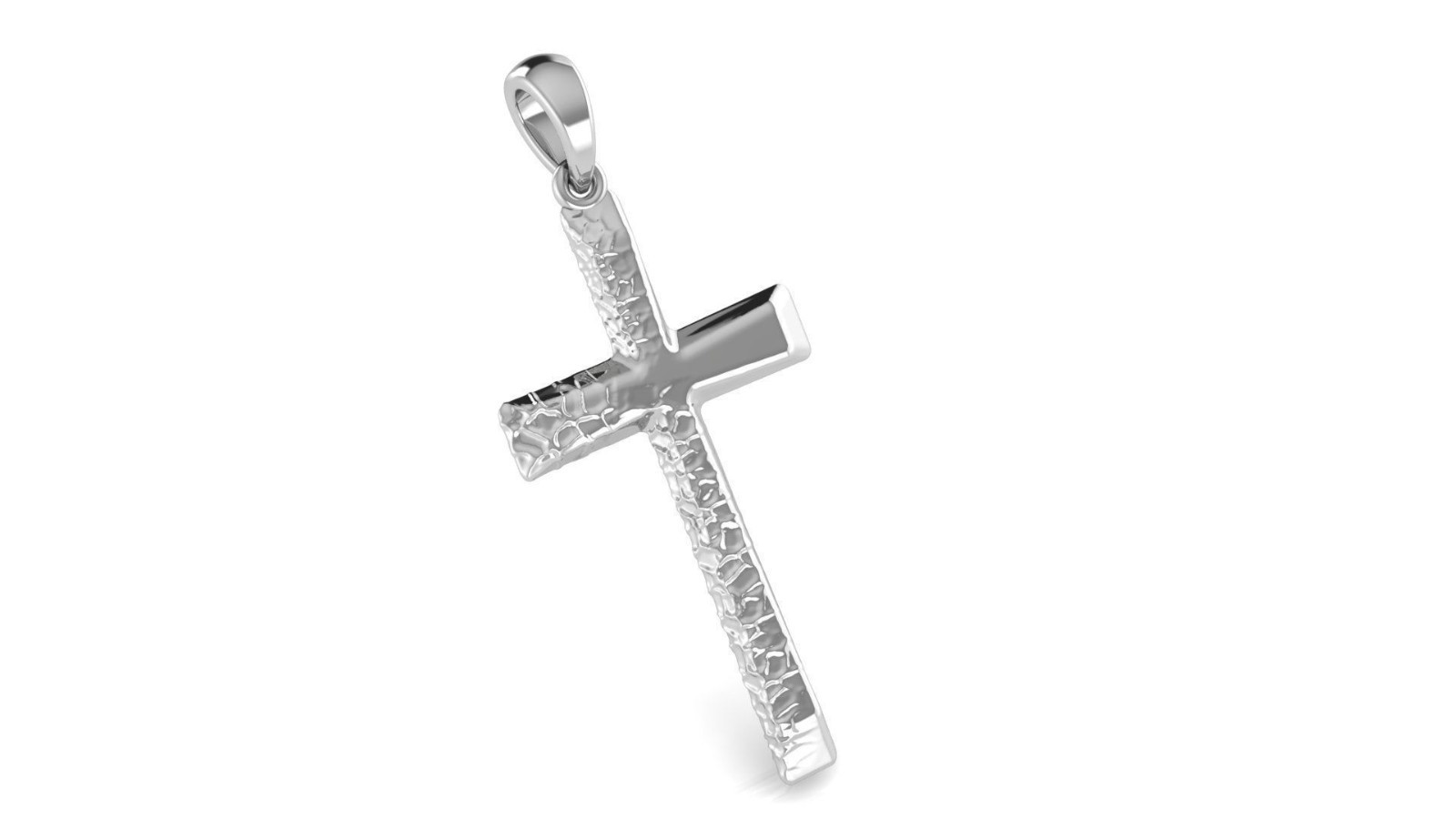 Nugget Cross Pendant 999 Fine Silver 30mm Handmade USA Christian