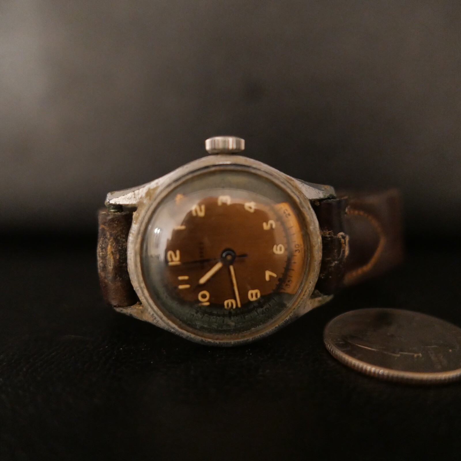 Vintage Helbros SWISS WATCH For PARTS / REPAIR FOND ACIER INOXYDABLE