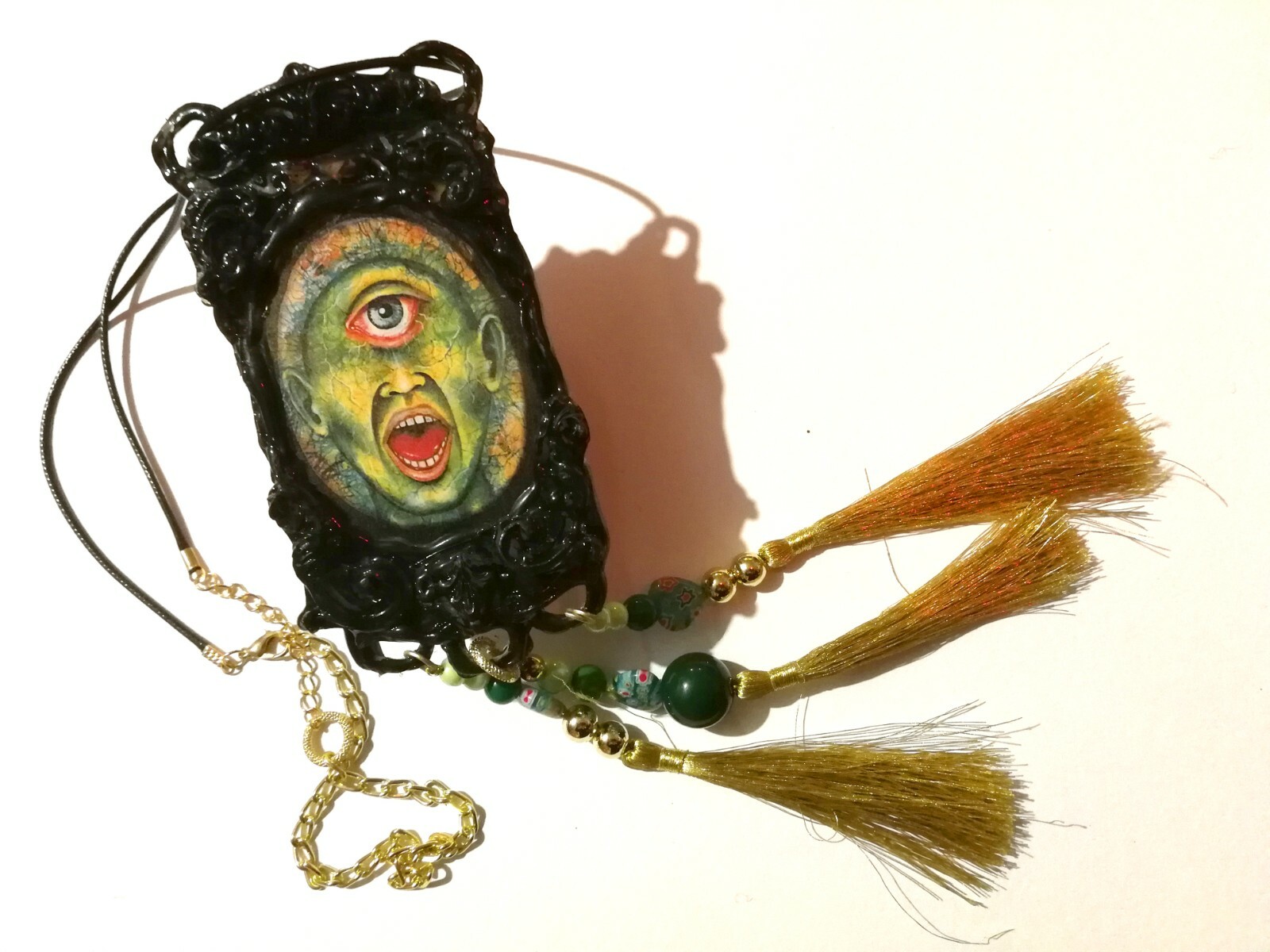 Mythical Creatures Talisman Pendant Magic Amulet Dragon Eyes Egg Cyclops Jewelry