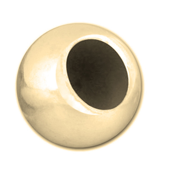 4mm Gold Large Hole Beads, 30pc, 14kt Gold Filled Round Seamless Spacers, Big Ho