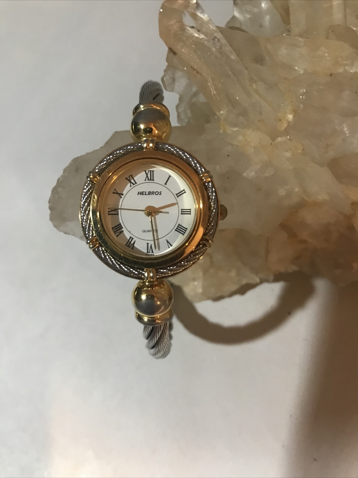 Ladies Helbros Metal Wire Bracelet Watch With New Battery