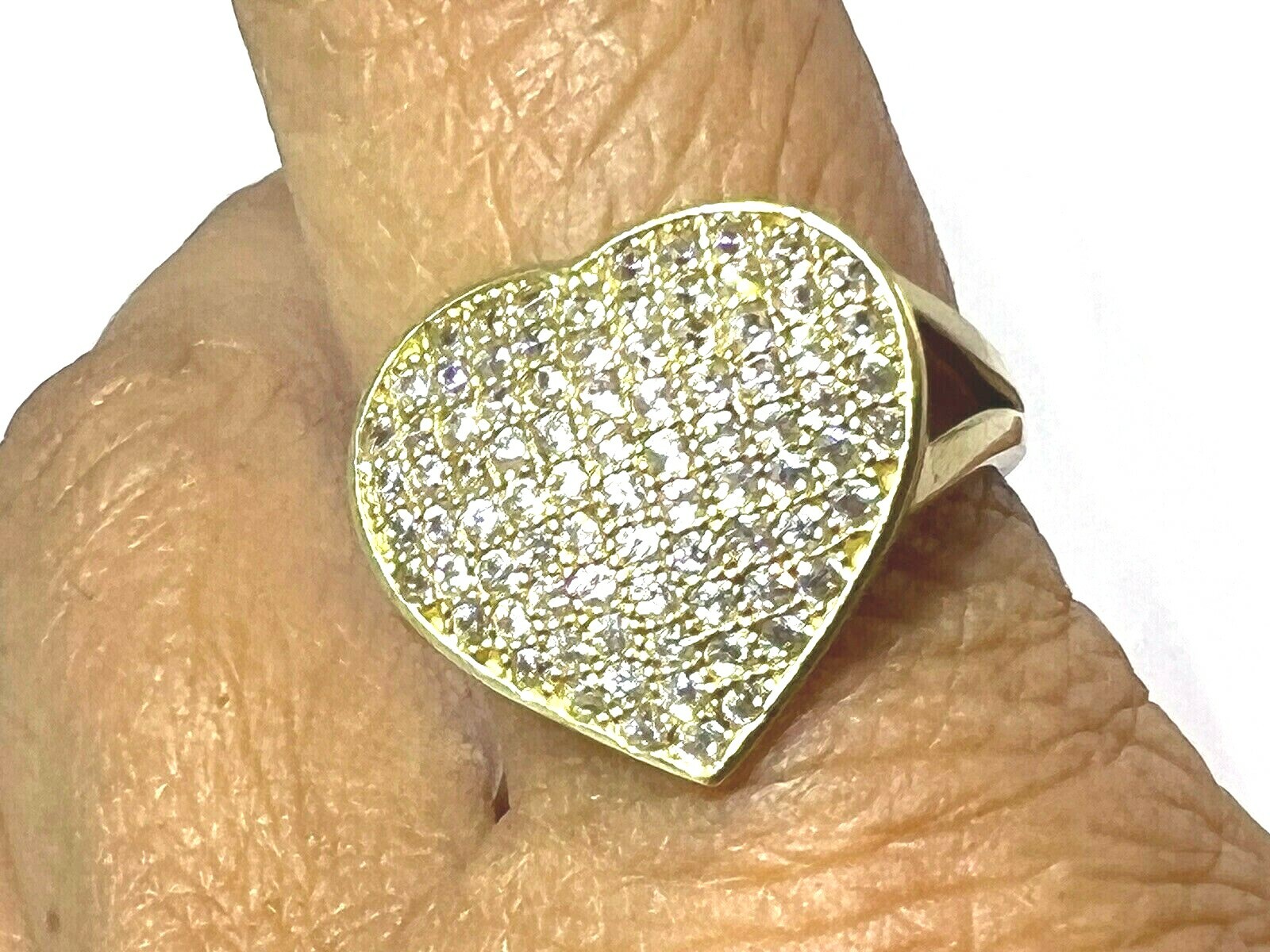 GoLD heart love ring 10k solid cz fine jewel gift 7.5 5 5.5 6 6.5 7 8 8.5 9 9.5
