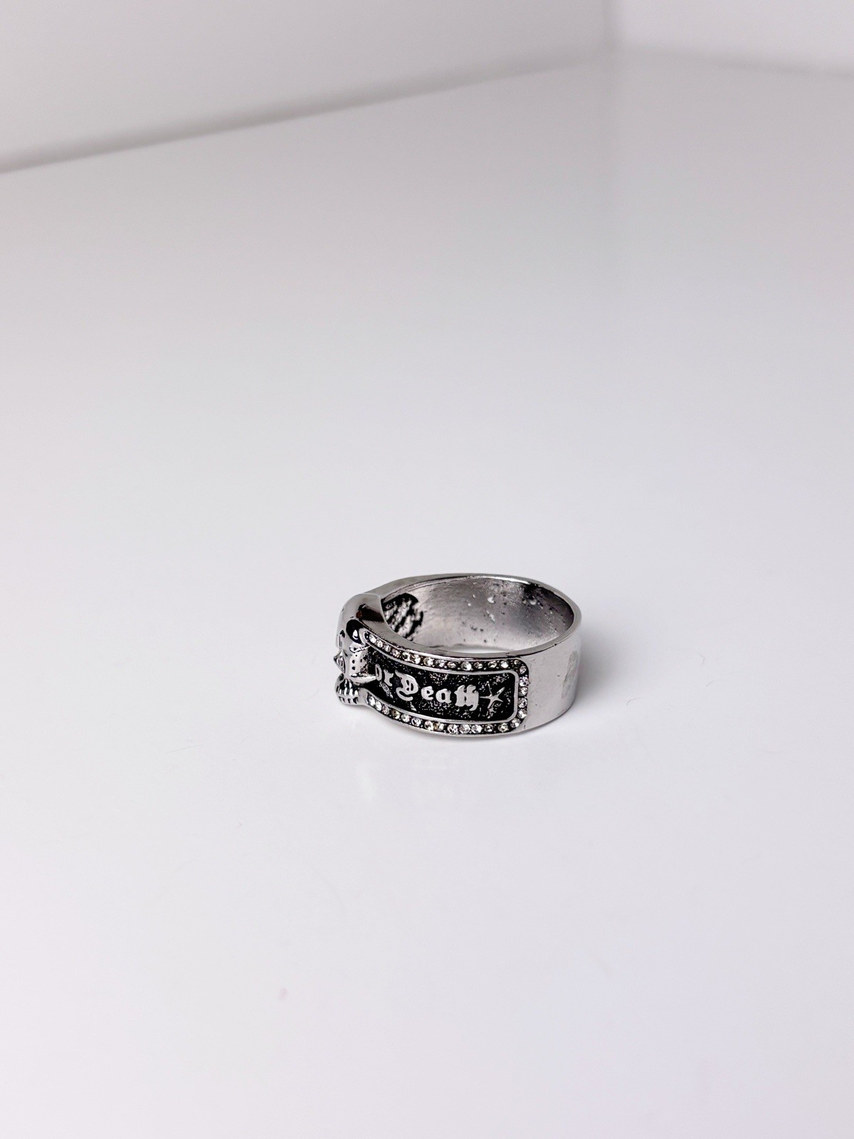 Men’s Silver Skull Ring 925 Sterling Silver Liberation Freedom Or Death Size 11