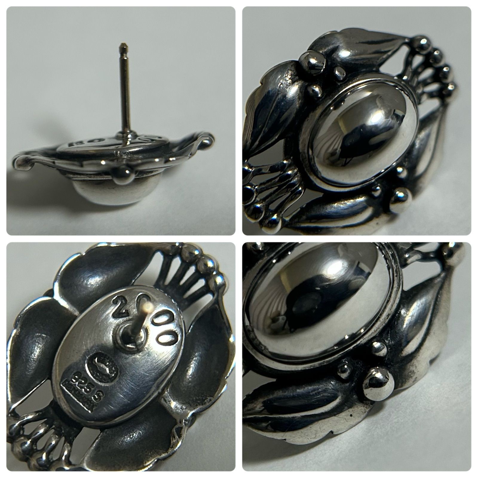 Georg Jensen Year 2000 Heritage Earrings Sterling Silver AG925 Danish Vin Single