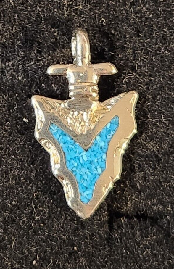 Vintage Nickle Silver PENDENTS Arrowhead Resin Filled Various Sizes
