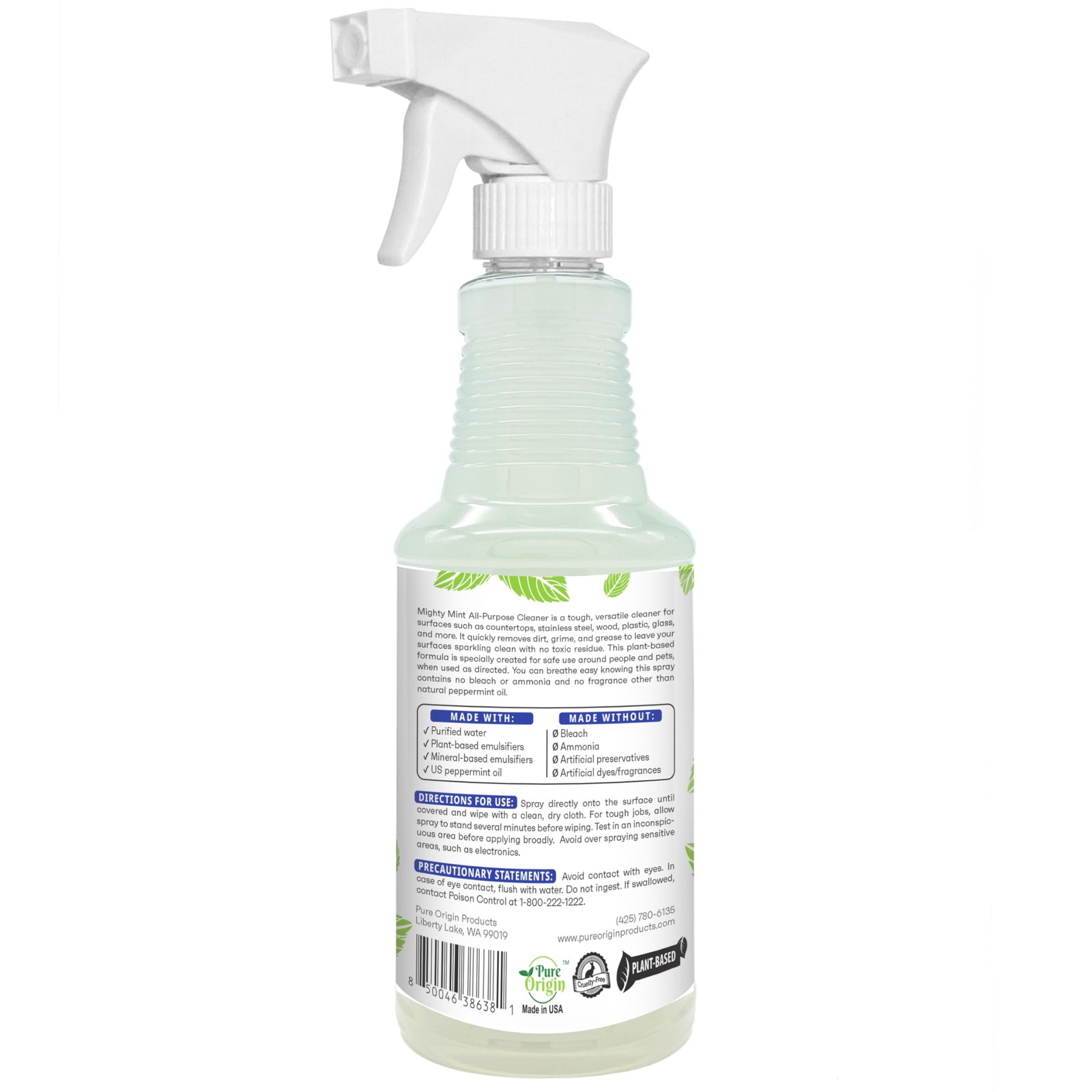 Mighty Mint All-Purpose Cleaner Spray – 16 Fl Oz (Pack of 1), Clear