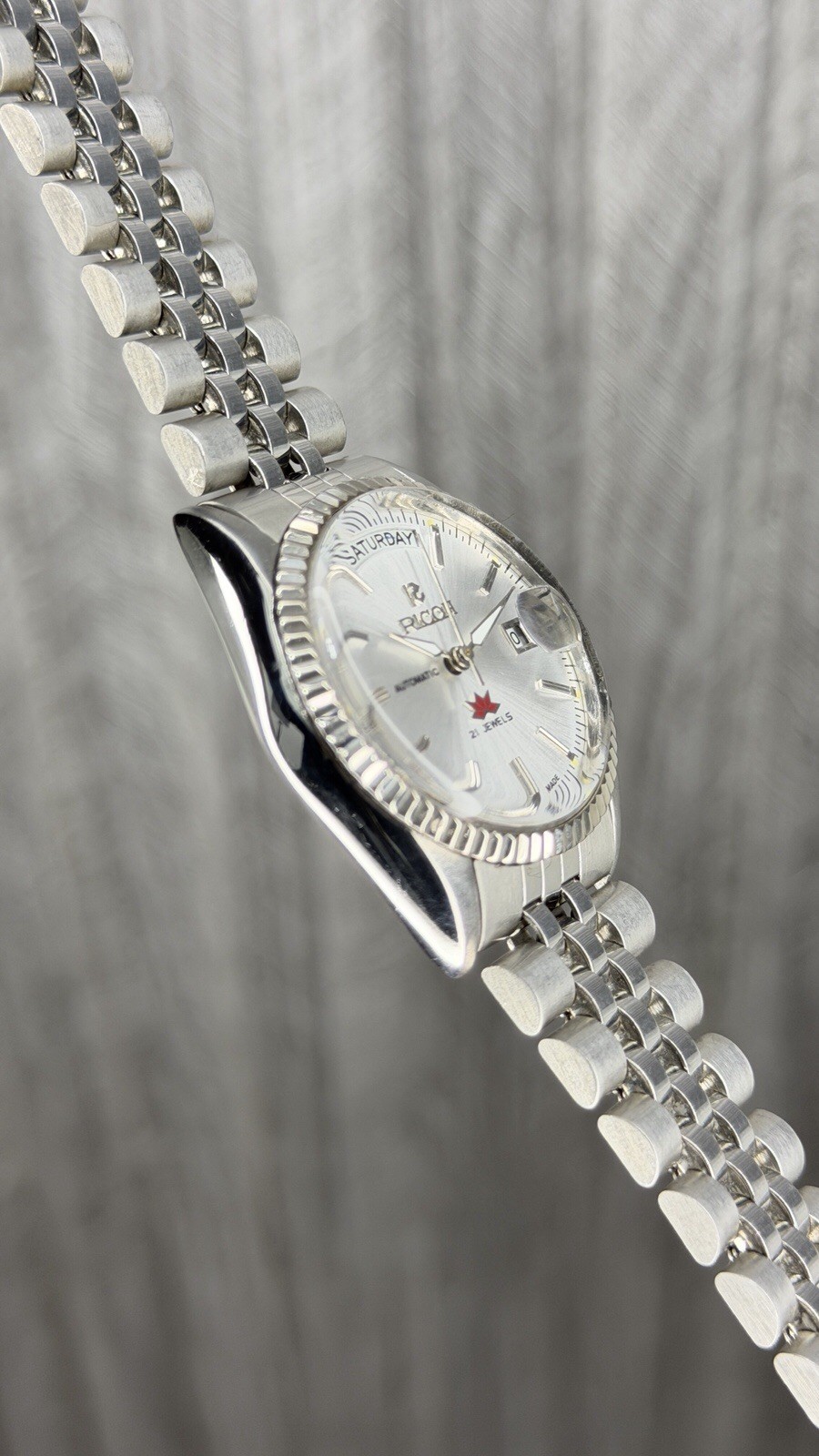 Ricoh President 061121 Automatic 21 Jewels White Dial Men’s Wristwatch Japan.