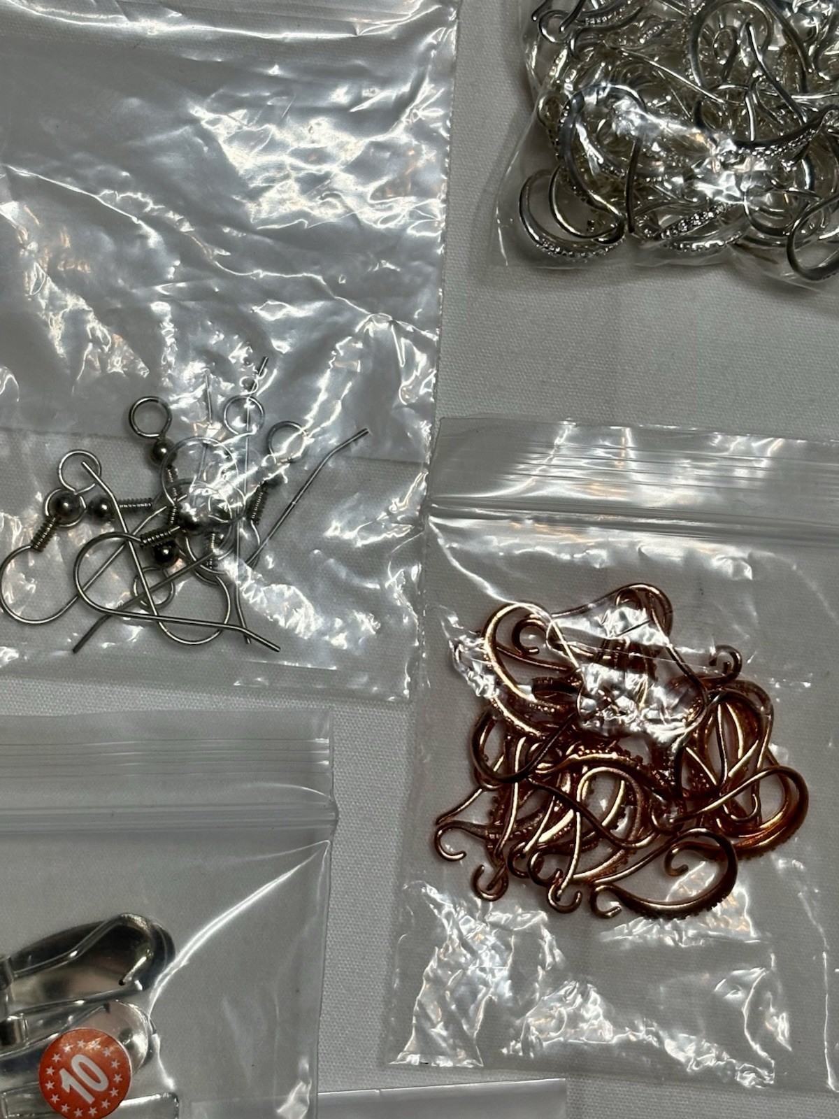 Jewelry Findings Lot Mixed Metal Multicolor Hoops, Earring Hooks & Omega Backs