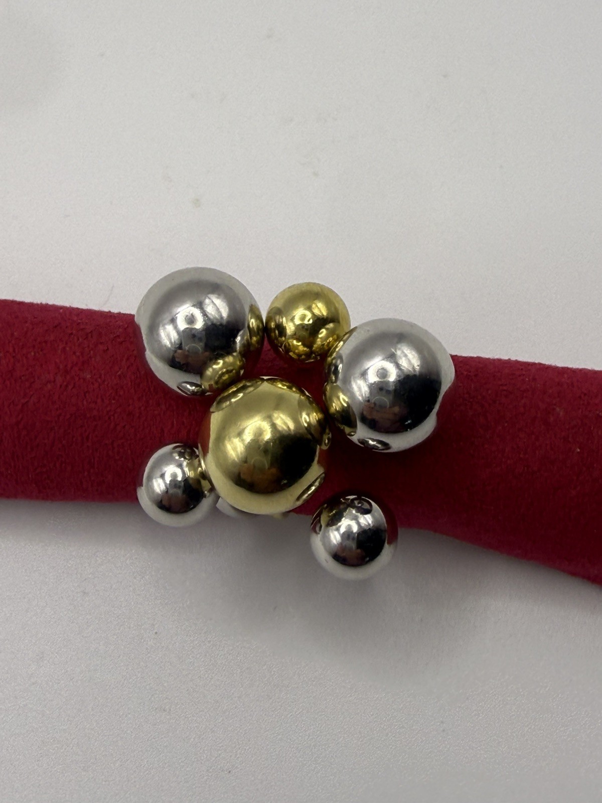 Set of 3, 925 Silver Yellow and White Gold Plated Rings, 2cm diameter