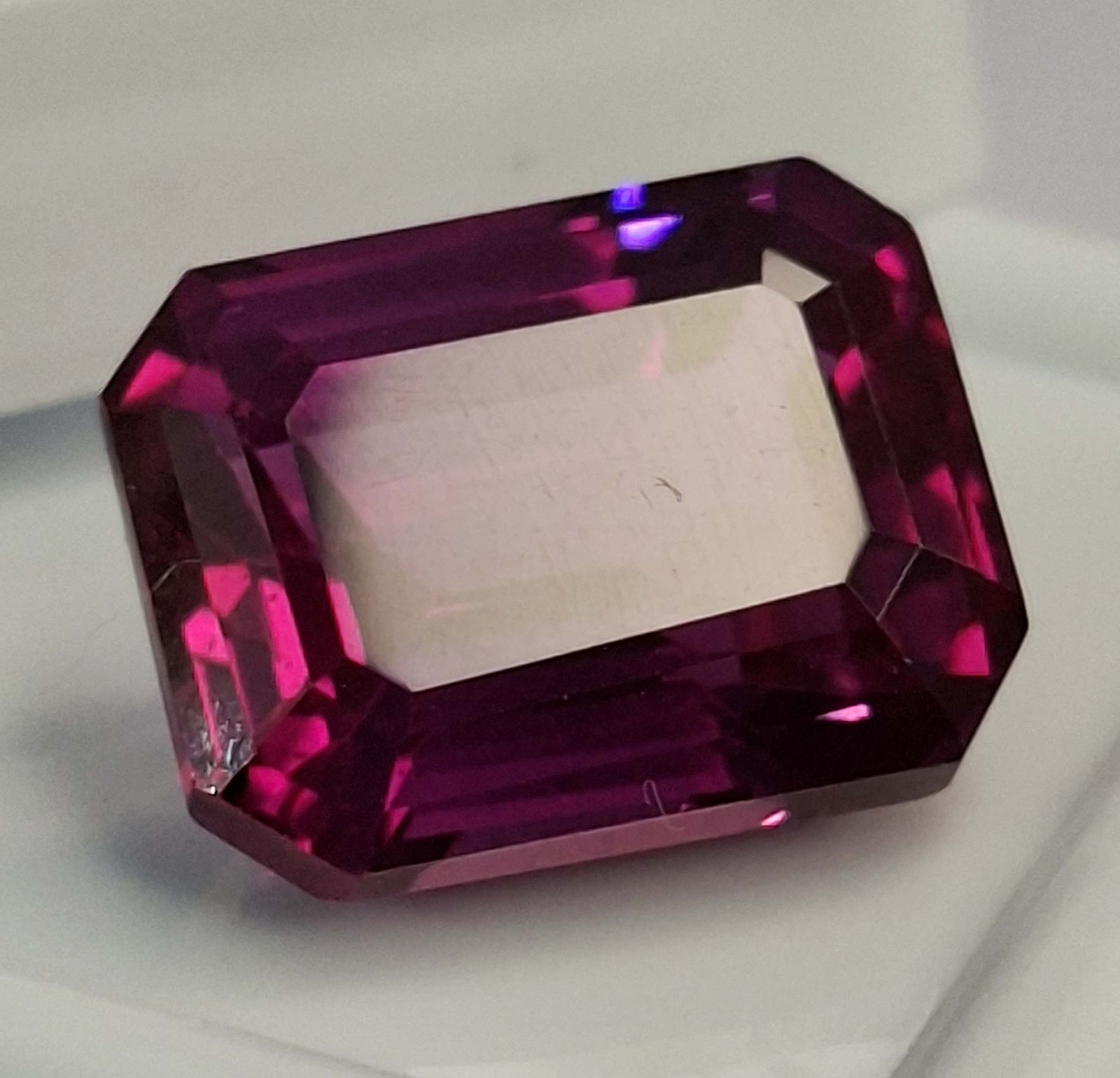 Rhodolite Garnet Natural Emerald Cut 11-13 Ct Certified Loose Gemstone TQ651