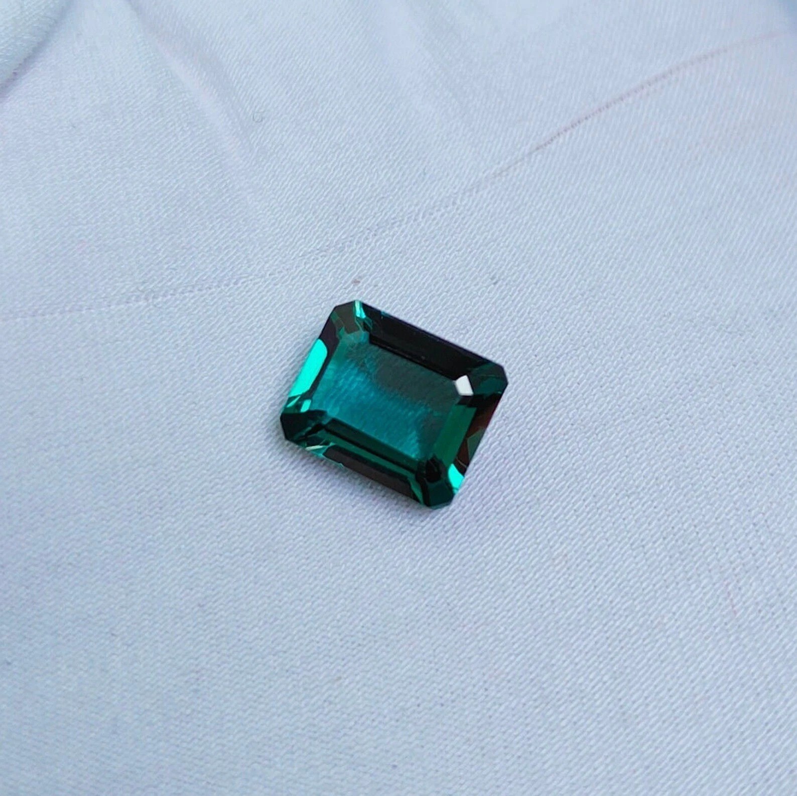 Teal Blue Sapphire Emerald Cut 8-10 Ct Natural Loose EGL Certified Gemstone